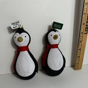 Pier 1 Christmas ornaments - 2 penguins